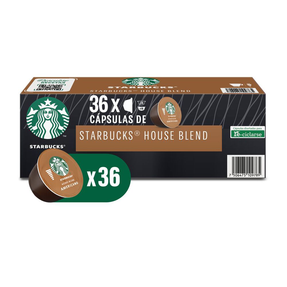 C&aacute;psulas de Caf&eacute; House Blend Starbucks 36 Piezas image number 1