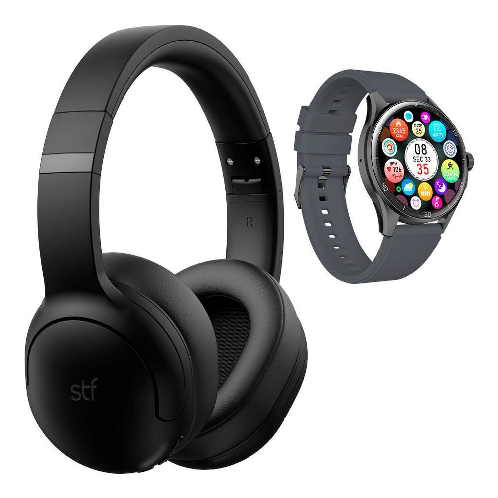 Combo Reloj Inteligente Oblivion + Aud&iacute;fonos Icon On Ear Grafito STF image number 3