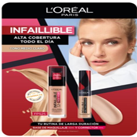 MAQUILLAJE TONO MEDIO CLARO LOREAL 2 PZS