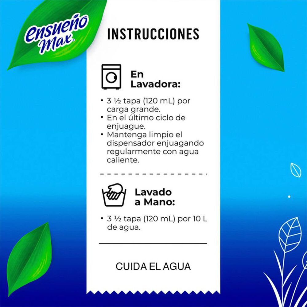 Suavizante Max Azul X2 Ensue&ntilde;o 8/850 ml image number 2