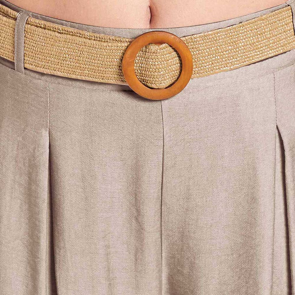 Pantal&oacute;n Recto Liso con Cinturon Caf&eacute; TCH Ann Miller image number 2