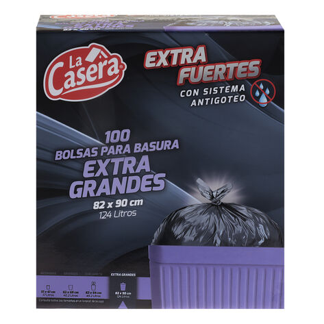 Bolsas para Basura Extra Grandes La Casera 100 pzas / 124 L