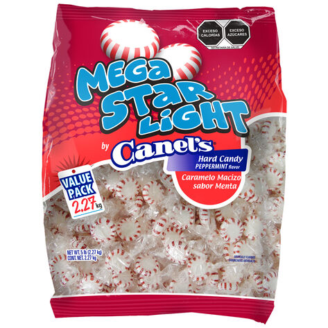 Caramelo Macizo Sabor Menta Mega Star Light Canels 2.27 Kg