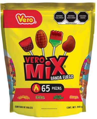 Paletas Surtidas Mix Fuego Vero 65 pzas