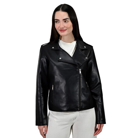Chamarra Biker Negro Talla G Nine West