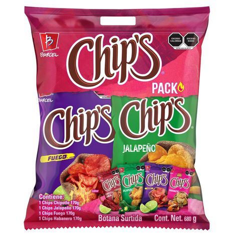 Papas Chips Fuego Barcel 4/170 g