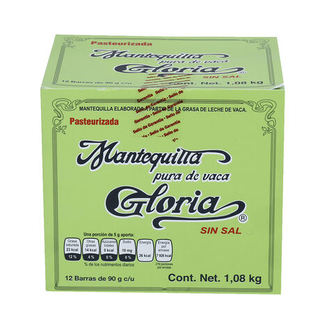 Mantequilla Sin Sal Gloria 12/ 90 gr
