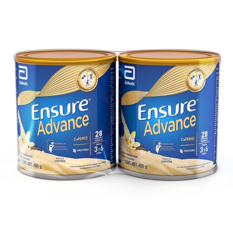 Suplemento en Polvo Ensure Advance Vainilla 400grs Duo Pack
