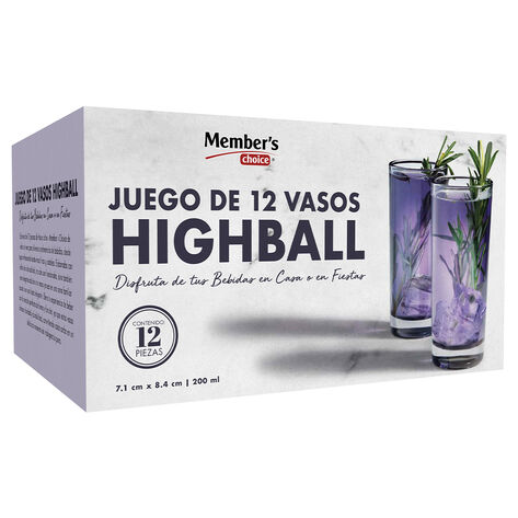 Set 12 Vasos Highball Smoke Member&acute;s Choice