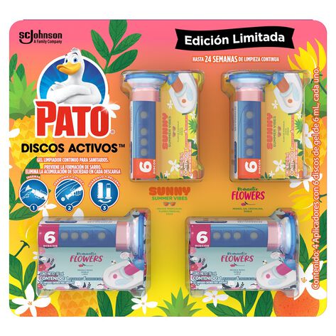 Limpiador Discos Activos Summer Pato Purific 4 pzas