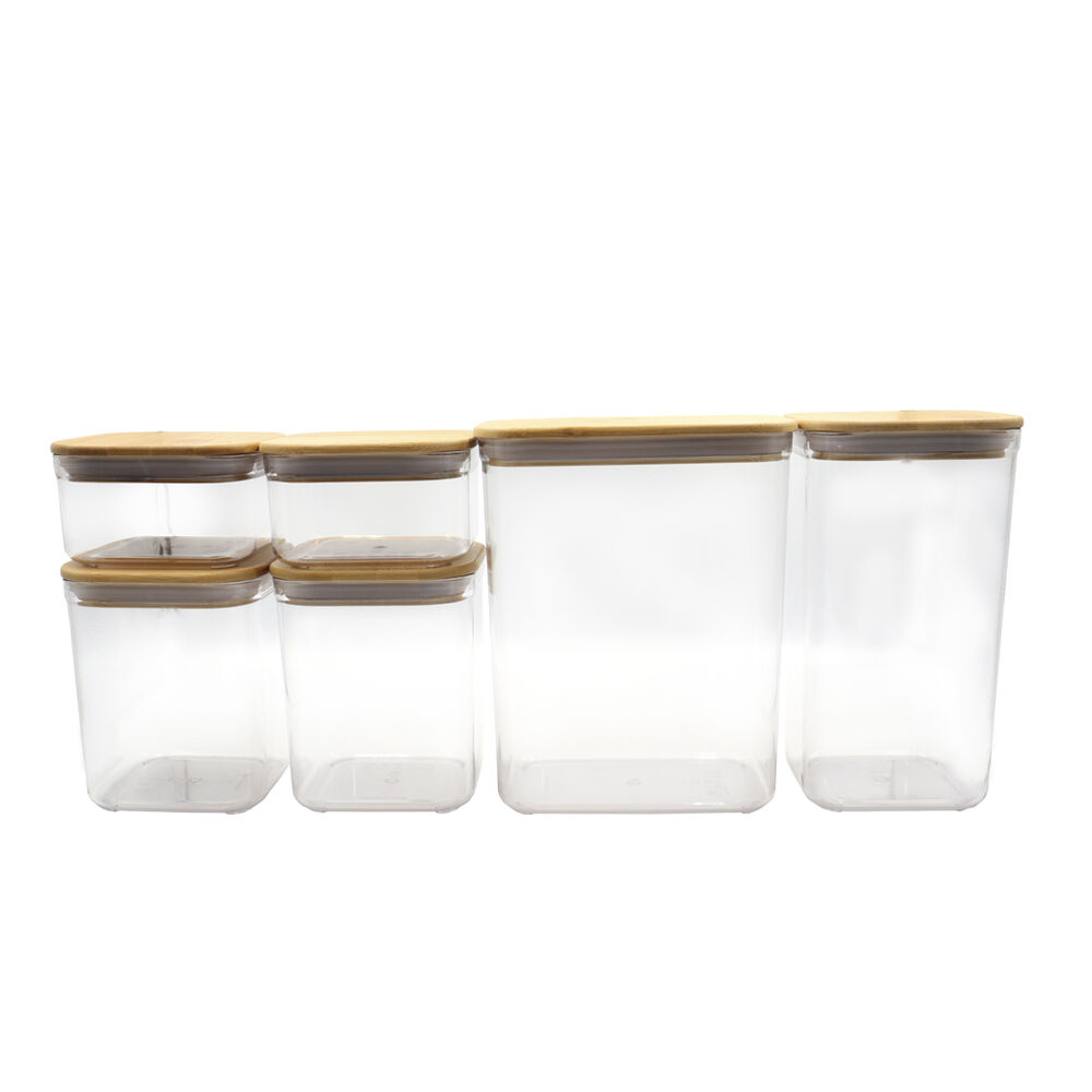 Set 6 Contenedores Con Tapa de Bamboo Members Choice image number 2