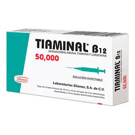 Tiaminal B12 50000 Inyectable 5 Jeringas De 3 ml