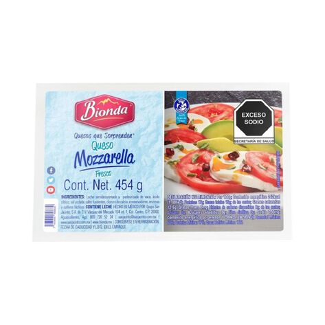 Queso Mozzarella Fresco Bionda 454 g