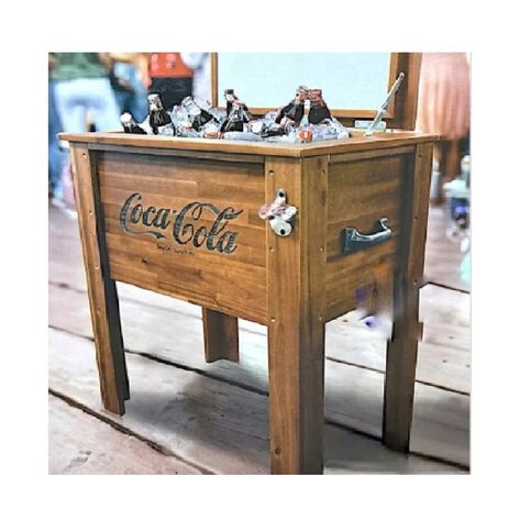 Hielera Coca Cola 56 qts Madera