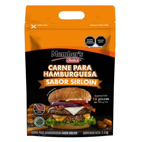 Carne para Hamburguesa Res Premium Member&acute;s Choice 16/153 g
