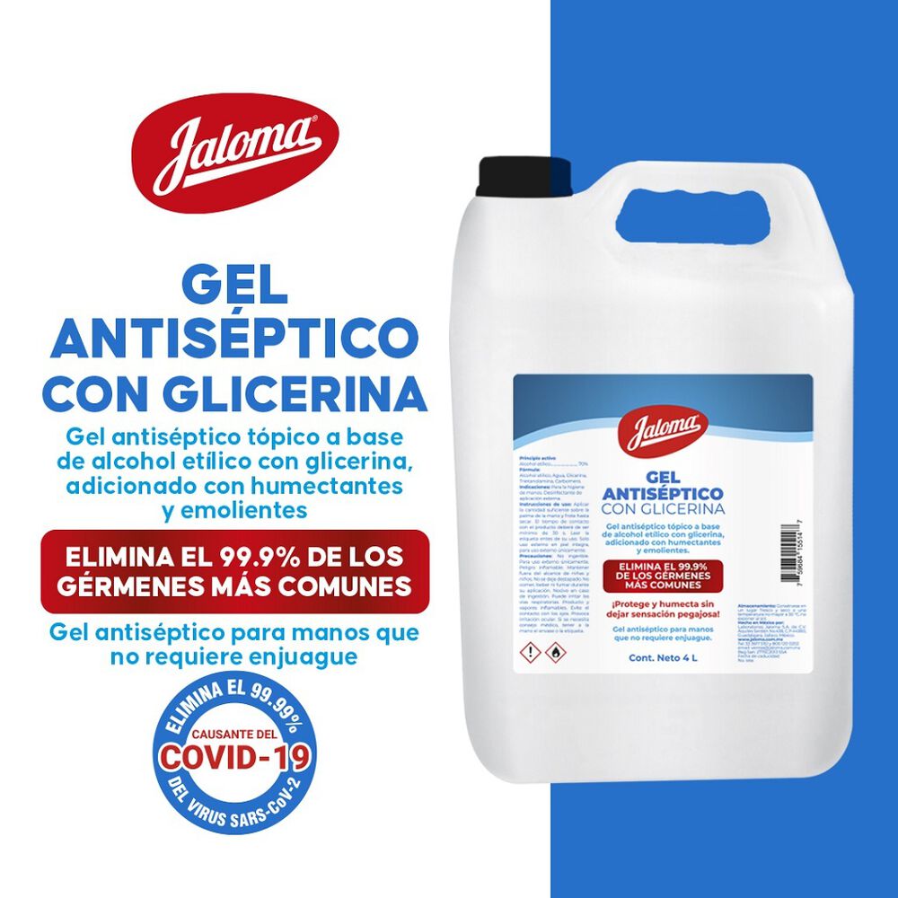 Gel Antibacterial Jaloma con glicerina de 4 litros image number 1