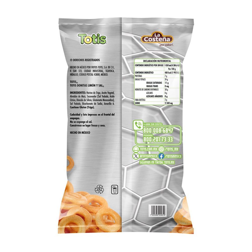 Botana Donitas Sal y Lim&oacute;n Totis 220 g image number 1