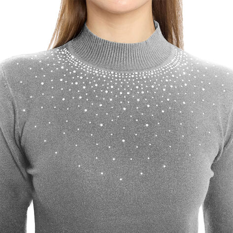 Sueter tejido gris talla CH Nine West