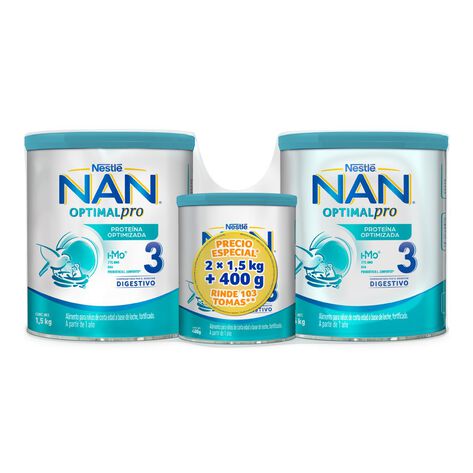 F&oacute;rmula Infantil Etapa 3 Nan 2/1.5 kg + 400gGratis