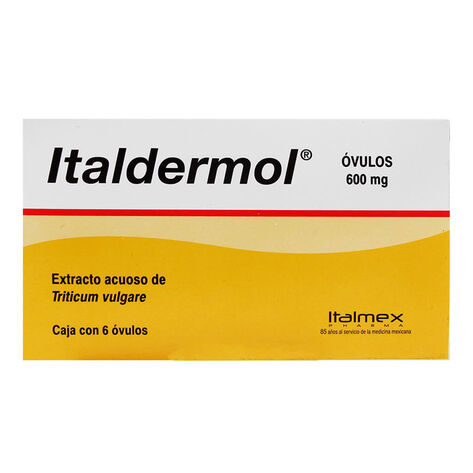 Italdermol 600 mg Vaginal 6 &Oacute;vulos