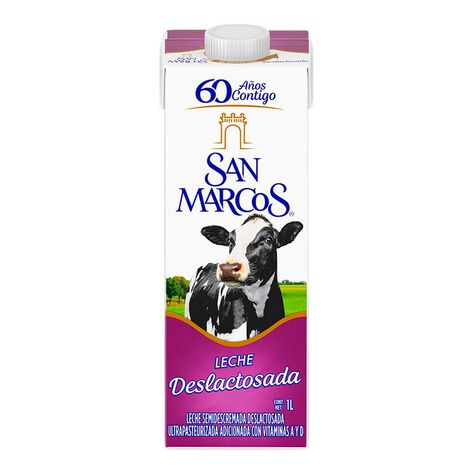 Leche UHT Semidescremada San Marcos 12/1 L