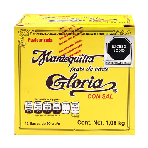 Mantequilla Con Sal Gloria 12/90 gr