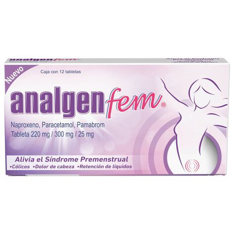 Analgen Fem 300/220/25Mg Tab Con 12 Pza