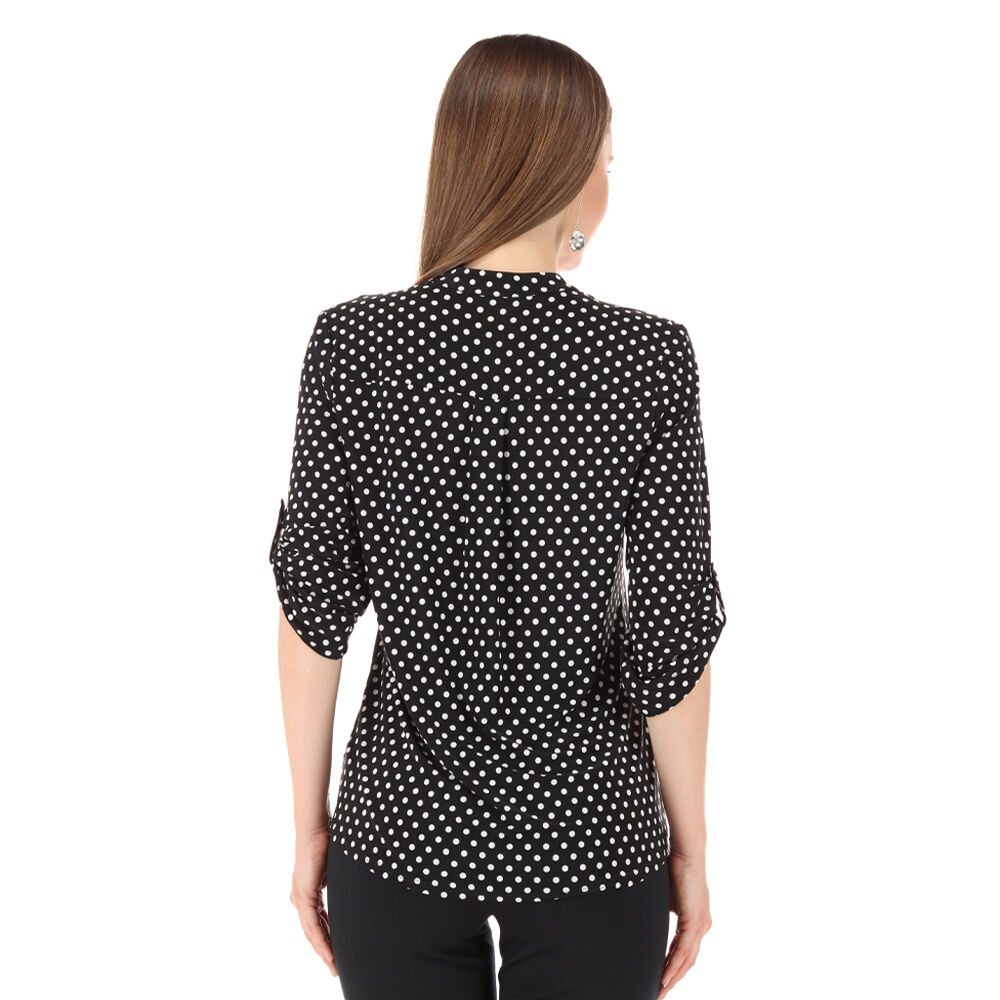 Blusa manga 3/4 botones al frente negro talla M Nine West image number 1