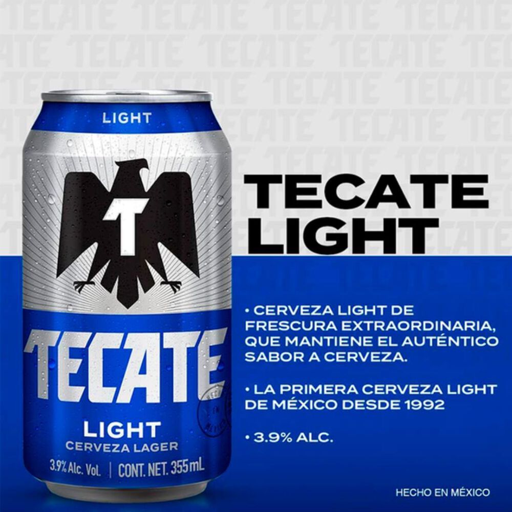 Cerveza Tecate Light Lager 6 Pack Lata de 355 ml image number 2