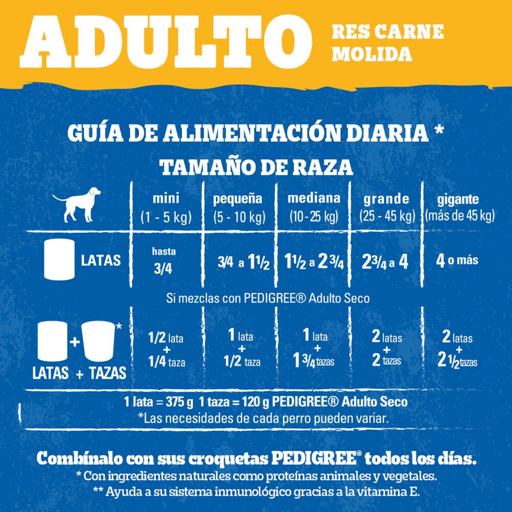 Alimento H&uacute;medo en Lata Para Perro Aduelto Pedigree Sabor Res 24 / 376 g image number 3