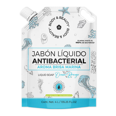 Jab&oacute;n L&iacute;quido Antibacterial Aroma Brisa Marina 4 L