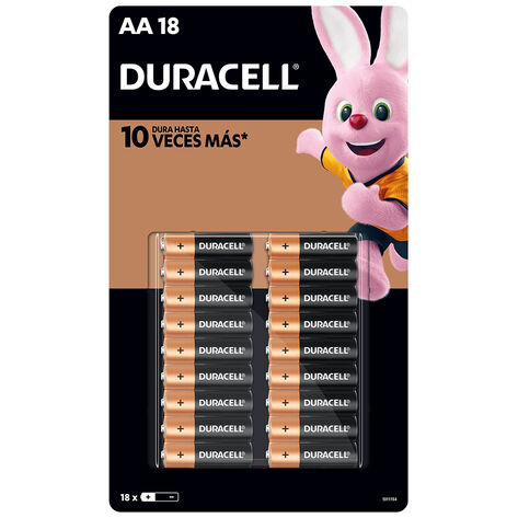 Pilas Alcalinas Duracell AA, 18 pzas