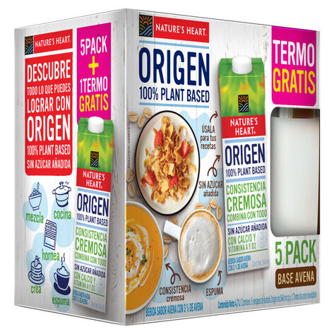 Bebida de Avena Nature's Heart 5/946 ml m&aacute;s Termo