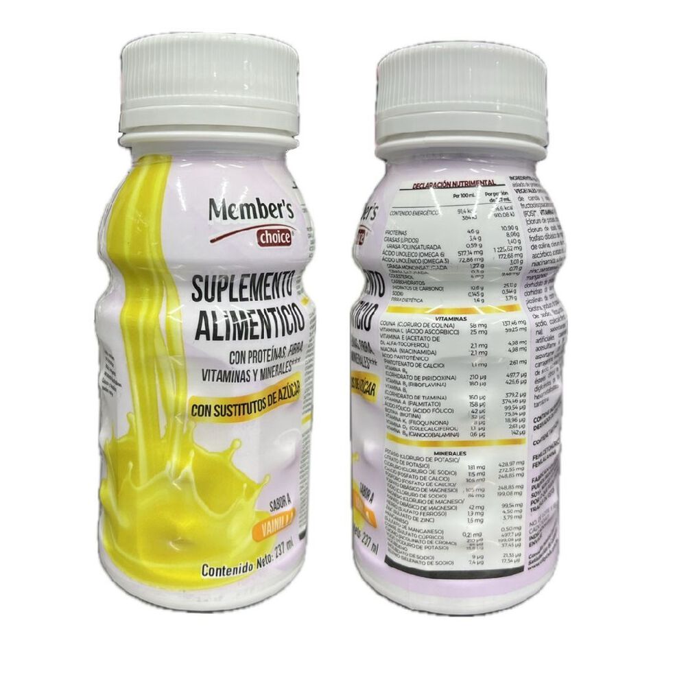 Suplemento alimenticio Member&acute;s Choice sin azucar Vainilla 237ml 16 Pack image number 1
