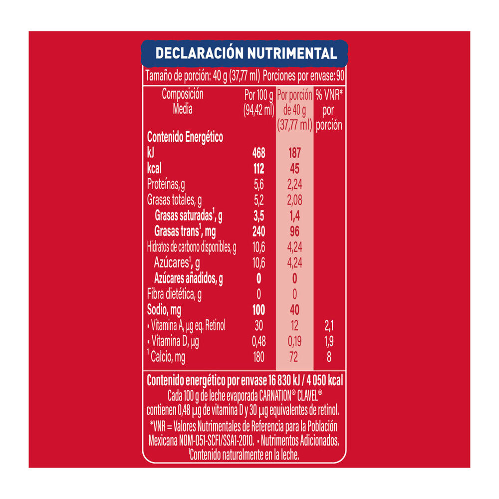 Leche Evaporada Carnation 8 / 360g image number 3