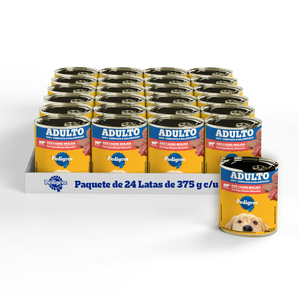 Alimento H&uacute;medo en Lata Para Perro Aduelto Pedigree Sabor Res 24 / 376 g image number 1