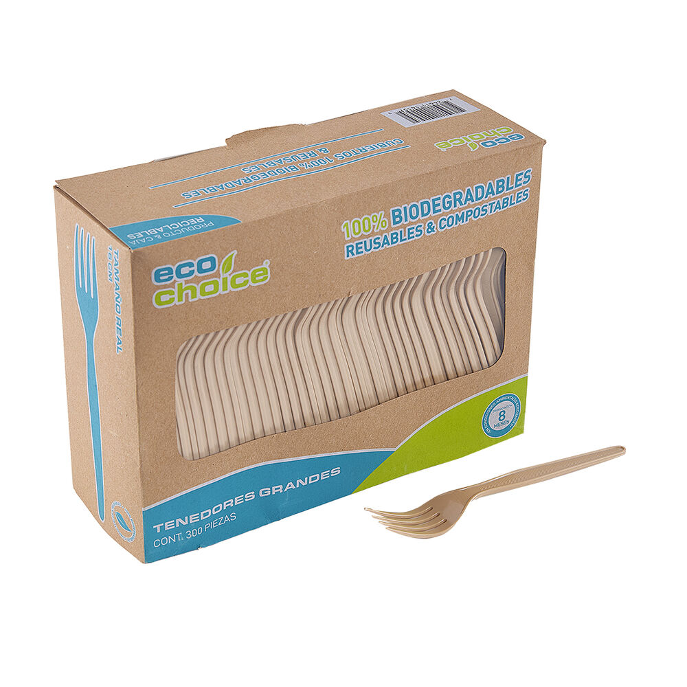 Tenedor Biodegradable Gde Carcal 300 pzas image number 1