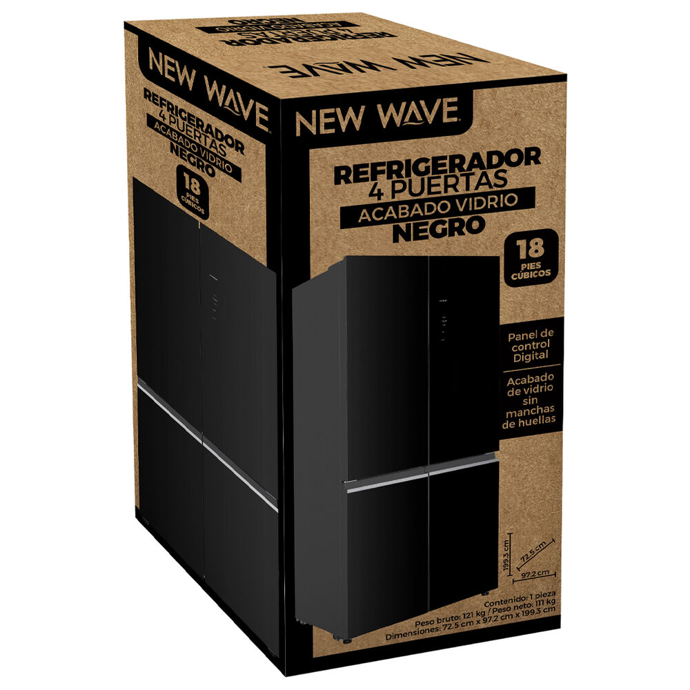 Refrigerador de 4 puertas Negro de 18 pies image number 3