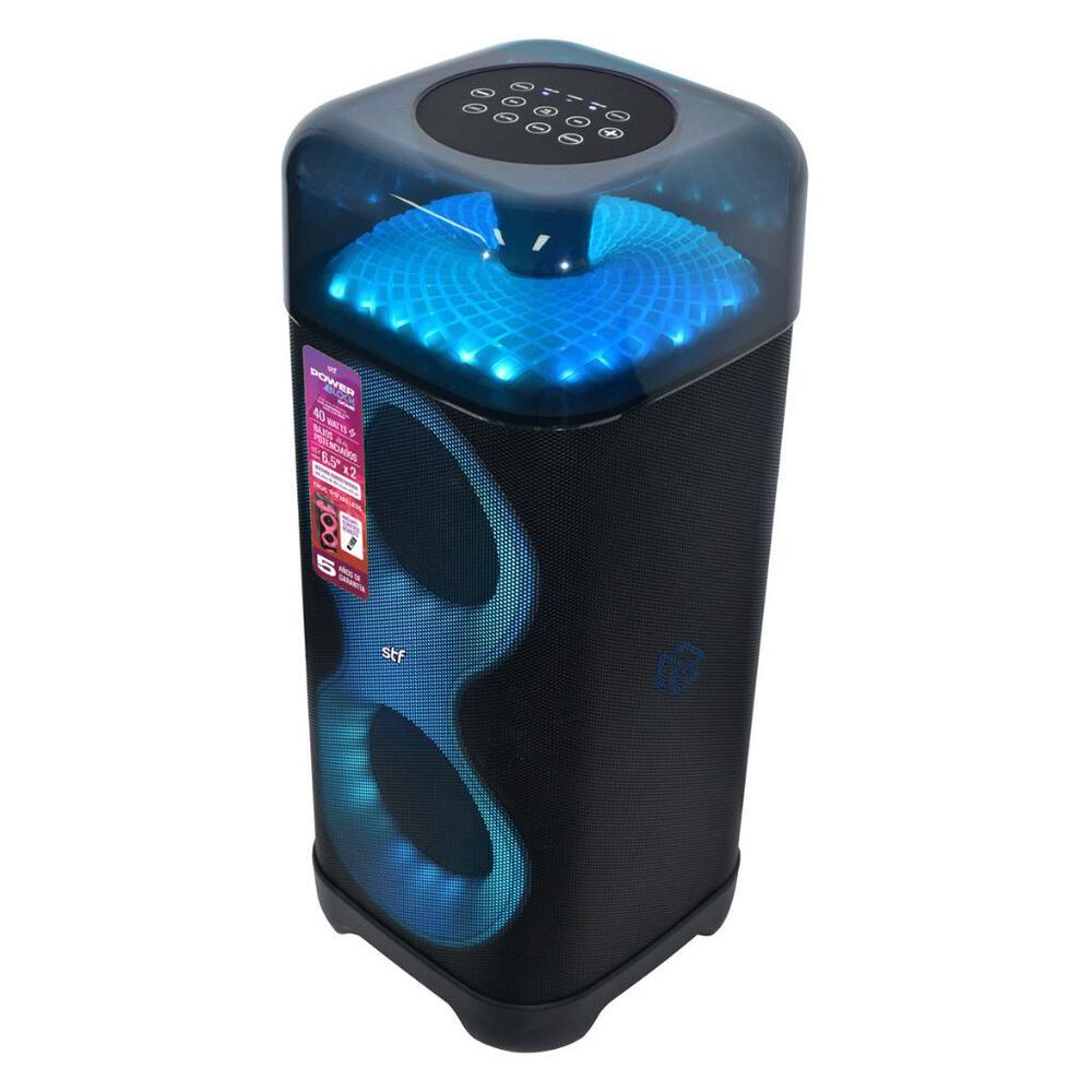 Bocina Inal&aacute;mbrica Port&aacute;til  STF Power Block Dome con Luz Led  RGB image number 2