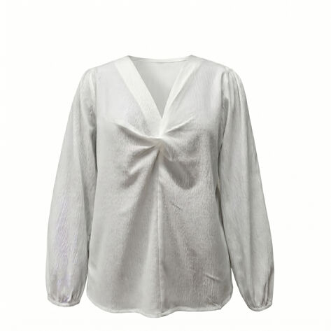 Blusa manga larga con el&aacute;stico en pu&ntilde;o beige talla G RC Collections