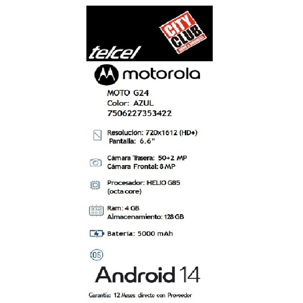 Motorola MOTO G24 XT2423 Azul image number 7