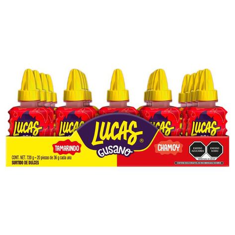Dulce Liquido Enchilado Tamarindo y Chamoy Gusano Lucas 20/36 g