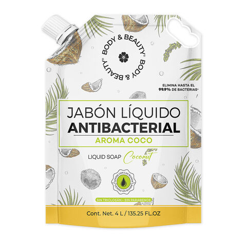 Jab&oacute;n L&iacute;quido Antibacterial Aroma Coco 4 L