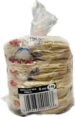 Tortillas de Ma&iacute;z Perla  4/500  g