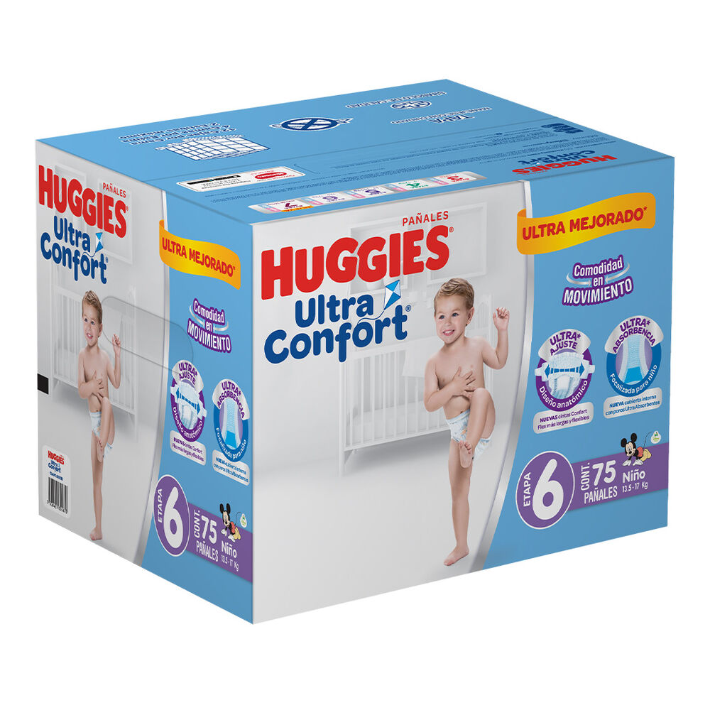 Pa&ntilde;al Etapa 6 Ni&ntilde;o Huggies UltraConfort 75 Pzas image number 2