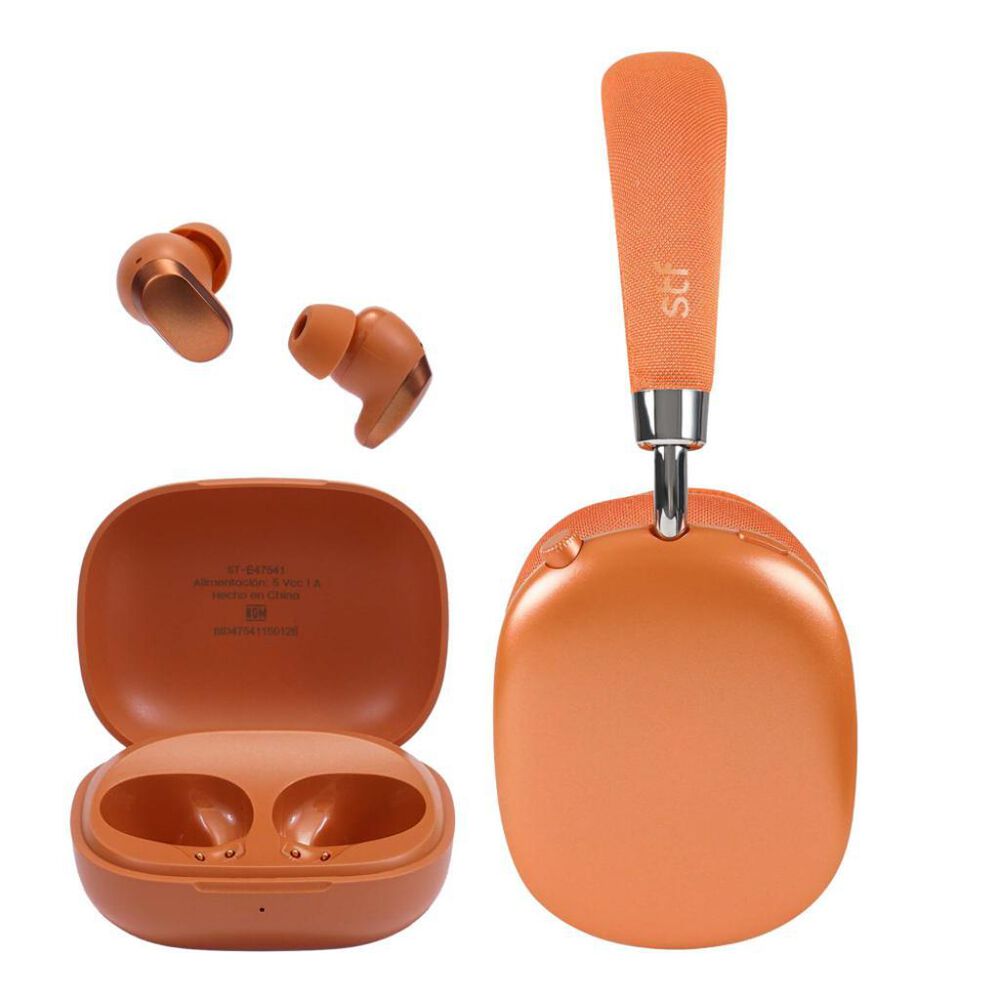 Combo Aud&iacute;fonos Inalambricos On Ear + TWS STF Cherry Max Naranja image number 2