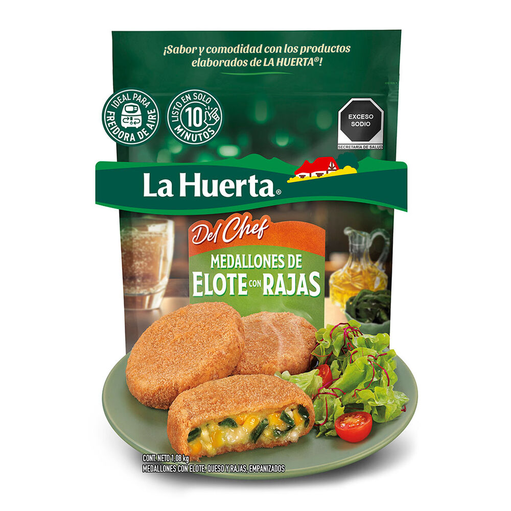 Medallones Elote con Rajas La Huerta 18 pzas image number 2