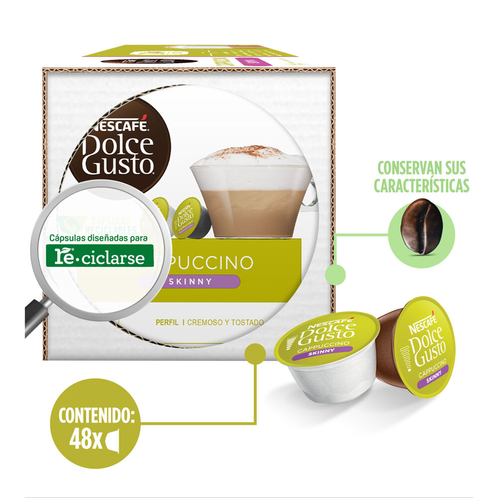 C&aacute;psulas para Caf&eacute; Cappuccino Skinny Nescaf&eacute; Dolce Gusto 48 pzas image number 6
