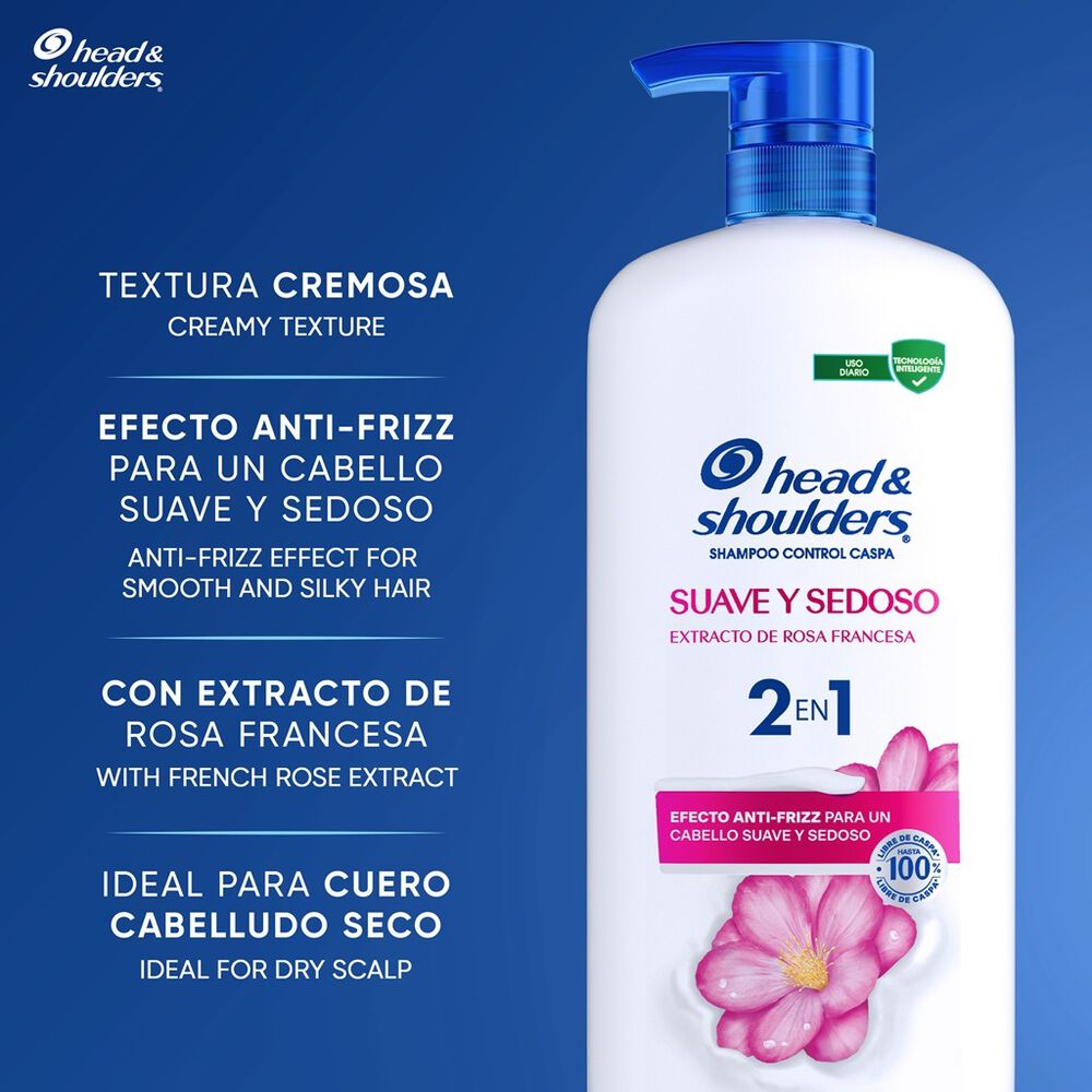 Shampoo Suave Y Sedoso Head & Shoulders 1.19 L image number 2