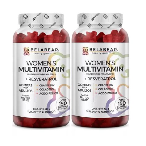 Gomitas Belabear Womens vitaminas y minerales 2 pack